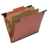 SKILCRAFT 2/5 Tab Cut Letter  Hanging Folder, 1" Folder Capacity, 8 1/2"x11", Top Tab Position, 2 Divider, Pack of 10 - NSN6816534