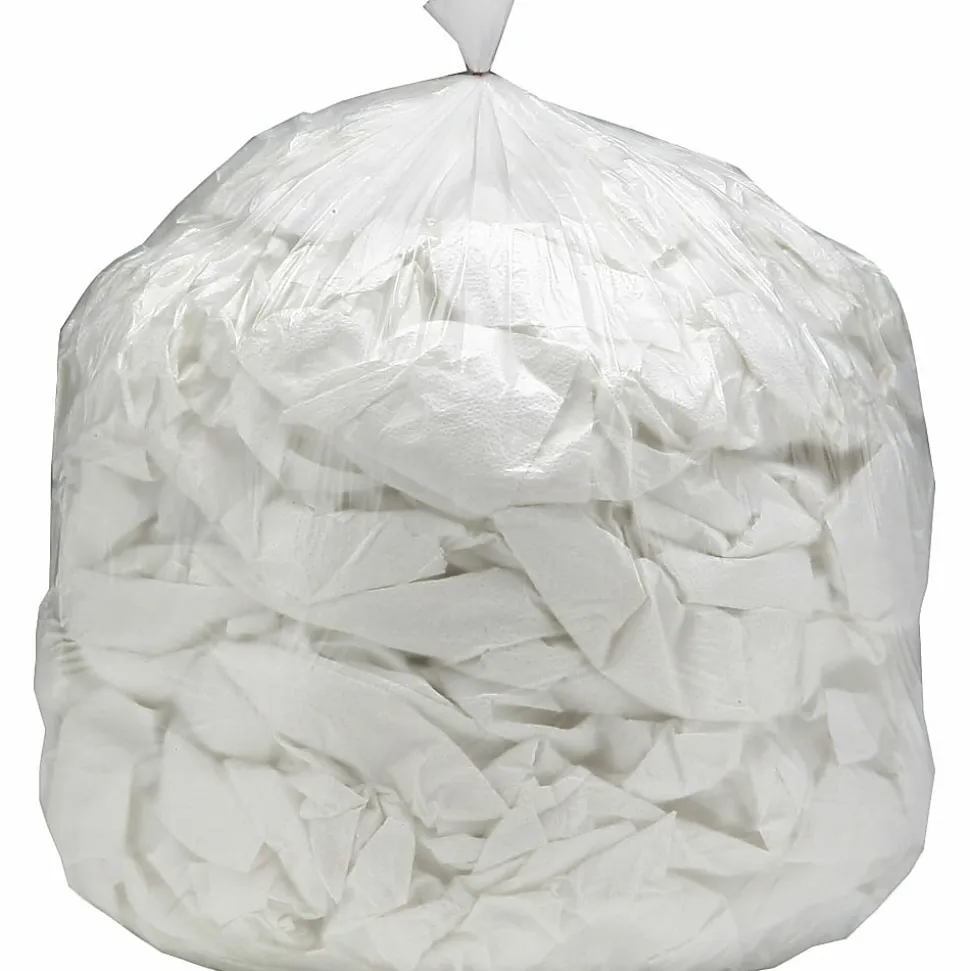 SKILCRAFT Trash Bags, 30 gal, 30"H x 37"W, Clear, 500 Bags