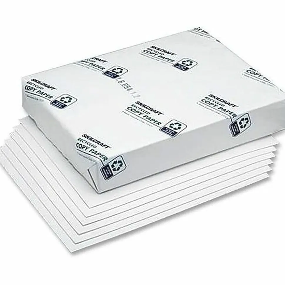 SKILCRAFT® Type IV Bond And Writing Paper, White, Letter Size (8 1/2" x 11"), 20 Lb, 500 Sheets Per Ream, 10 Reams (AbilityOne 7530-00-290-0617)