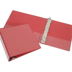 SKILCRAFT View 3-Ring Binder, 3" D-Rings, Red (AbilityOne 7510-01-368-3485)