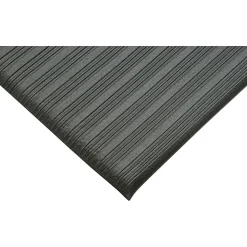 SKILCRAFT® Vinyl Ribbed Anti-Fatigue Mat, 36" x 60", Black (AbilityOne 7220-01-616-3624)