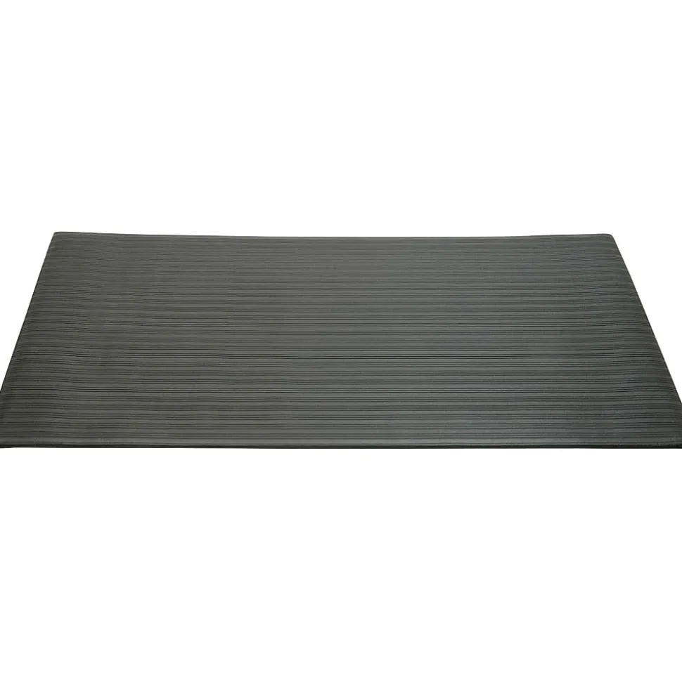 SKILCRAFT® Vinyl Ribbed Anti-Fatigue Mat, 36" x 60", Black (AbilityOne 7220-01-616-3624)