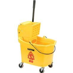 SKILCRAFT® Wet Mop/Bucked And Wringer Combo, 15 1/4" x 21" x 36 1/2", Yellow