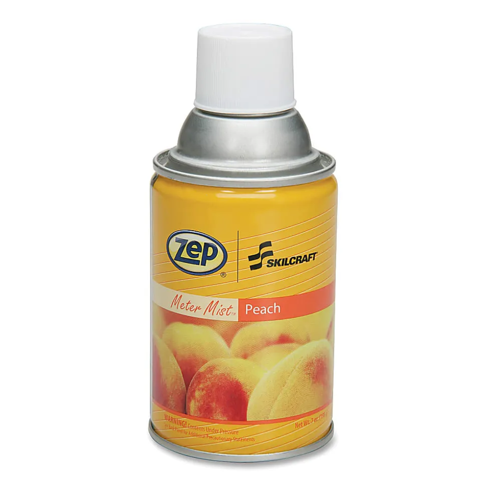 SKILCRAFT® Zep® Meter Mist Refill, 7 Oz., Peach, Pack Of 12