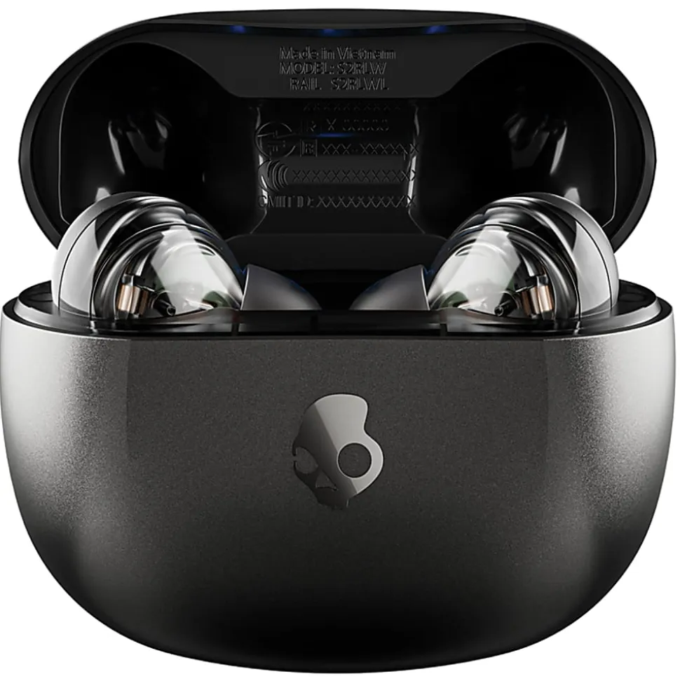 Skullcandy Rail True Wireless Noise-Canceling Bluetooth® Earbuds With Microphone And Charging Case, True Black, S2IPW-P740
