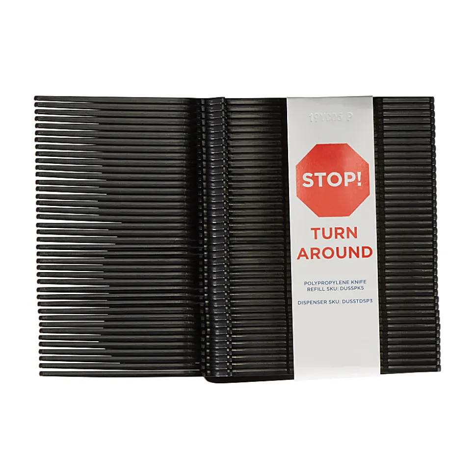 SmartStock T-Series Disposable Cutlery Refills, Polypropylene Knives, Black, 40 Knives Per Refill, Box Of 24 Refills