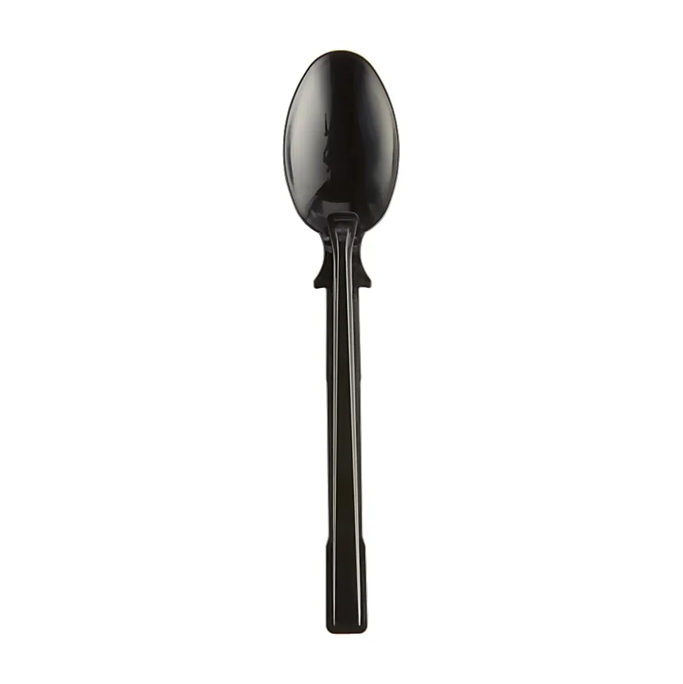 SmartStock T-Series Disposable Cutlery Refills, Polypropylene Teaspoons, Black, 40 Teaspoons Per Refill, Box Of 24 Refills