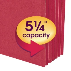 SmeadĀ® Colored File Pocket, 8-1/2" x 14", 10% Recycled, Red