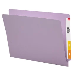 SmeadĀ® Color End-Tab Folders, Straight Cut, Letter Size, Lavender, Box Of 100