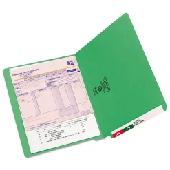 Smead® Color End-Tab Folders, Straight Cut, Letter Size, Green, Box Of 100