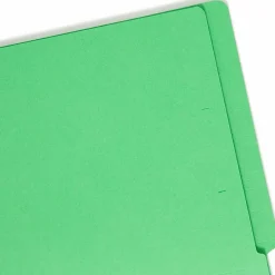Smead® Color End-Tab Folders, Straight Cut, Letter Size, Green, Box Of 100