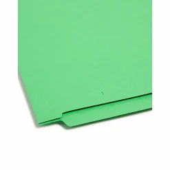 Smead® Color End-Tab Folders, Straight Cut, Letter Size, Green, Box Of 100