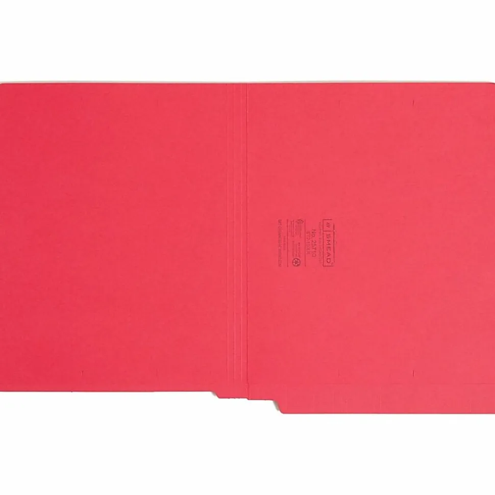 Smead® Color End-Tab Folders, Straight Cut, Letter Size, Red, Box Of 100