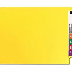 Smead® Color End-Tab Folders, Straight Cut, Letter Size, Yellow, Box Of 100