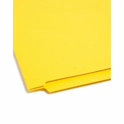 Smead® Color End-Tab Folders, Straight Cut, Letter Size, Yellow, Box Of 100