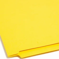 Smead® Color End-Tab Folders, Straight Cut, Letter Size, Yellow, Box Of 100