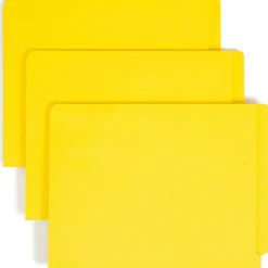 Smead® Color End-Tab Folders, Straight Cut, Letter Size, Yellow, Box Of 100