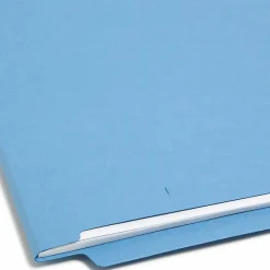 Smead® Color End-Tab Folders, Straight Cut, Letter Size, Blue, Box Of 100
