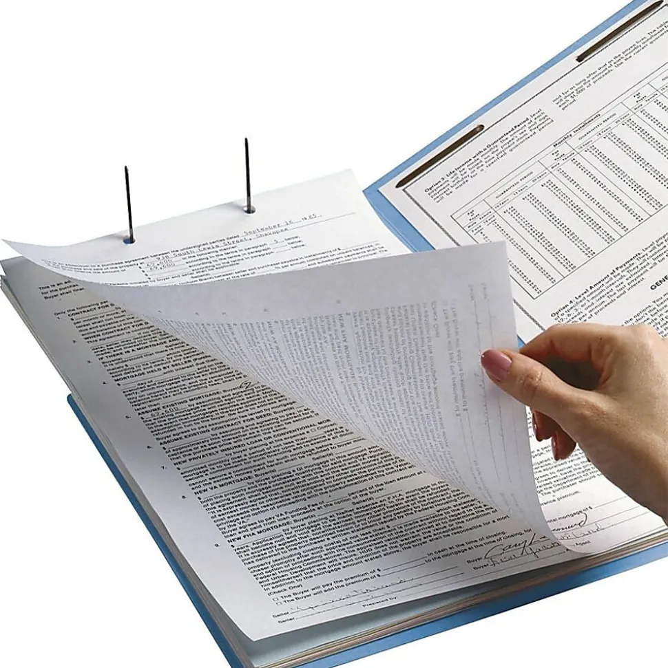 Smead® Color End-Tab Folders With Fasteners, Straight Cut, Letter Size, Blue, Pack Of 50