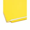 Smead® Color End-Tab Folders With Fasteners, Straight Cut, Letter Size, Yellow, Pack Of 50