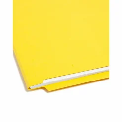SmeadĀ® Color End-Tab Folders With Fasteners, Straight Cut, Letter Size, Yellow, Pack Of 50