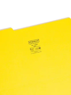SmeadĀ® Color File Folders, Legal Size, 1/3 Cut, Yellow, Box Of 100