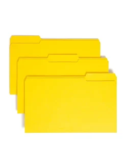Smead® Color File Folders, Legal Size, 1/3 Cut, Yellow, Box Of 100
