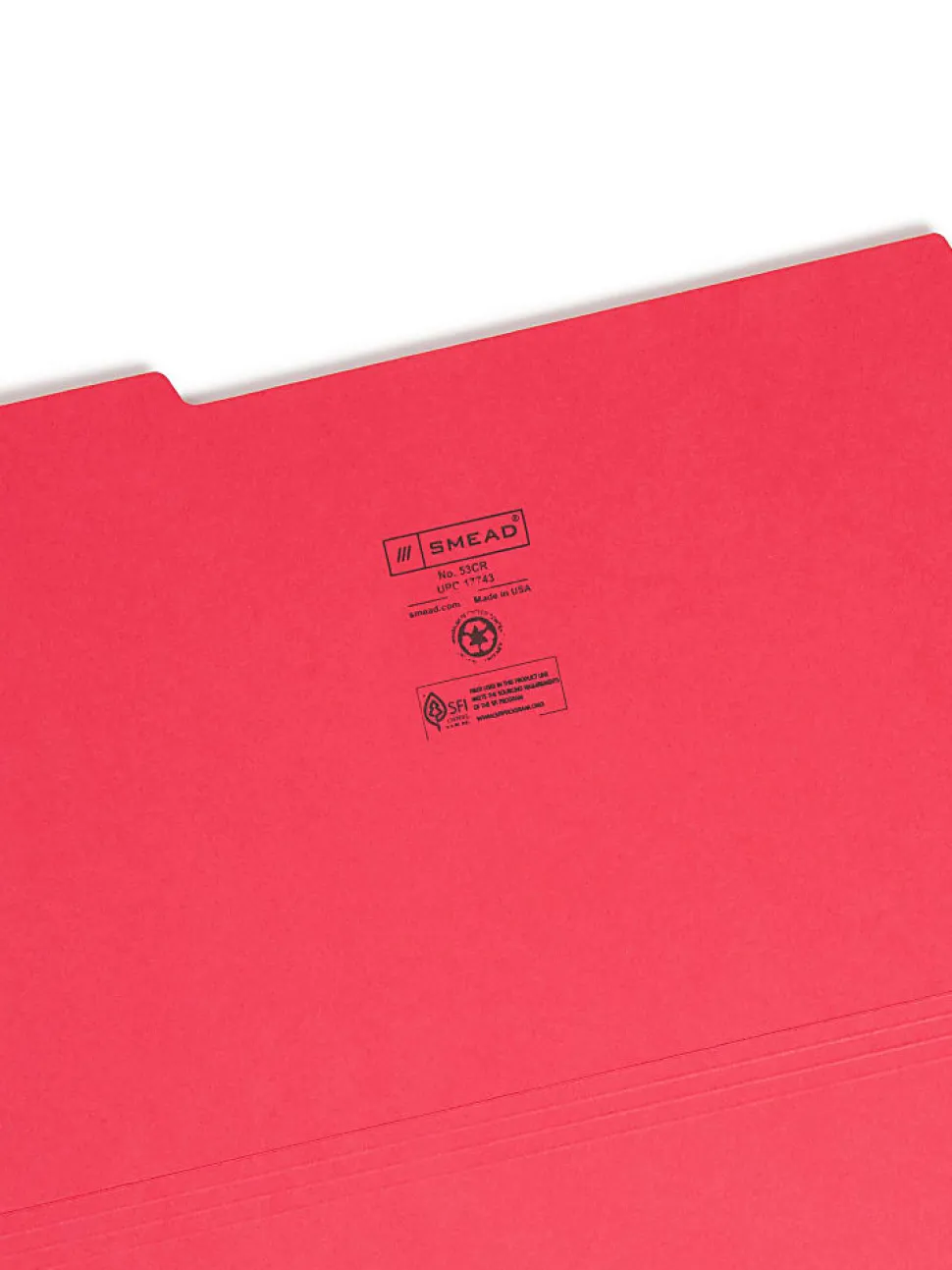Smead® Color File Folders, Legal Size, 1/3 Cut, Red, Box Of 100