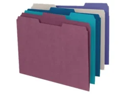 Smead® Color File Folders, Letter Size, 1/3 Cut, Jewel Tones, Box Of 100