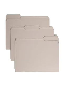 Smead® Color File Folders, Letter Size, 1/3 Cut, Gray, Box Of 100