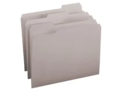 Smead® Color File Folders, Letter Size, 1/3 Cut, Gray, Box Of 100