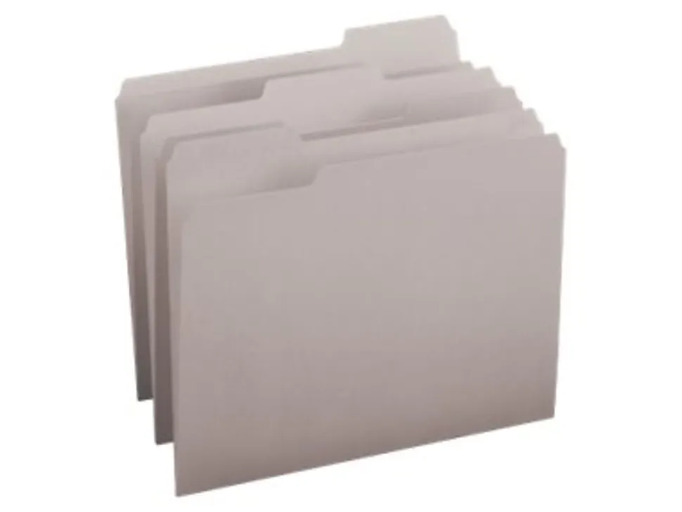 Smead® Color File Folders, Letter Size, 1/3 Cut, Gray, Box Of 100
