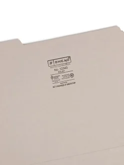 Smead® Color File Folders, Letter Size, 1/3 Cut, Gray, Box Of 100
