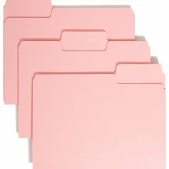 Smead® Color File Folders, Letter Size, 1/3 Cut, Pink, Box Of 100