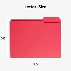 Smead® Color File Folders, Letter Size, 1/3 Cut, Red, Box Of 100 (12743)