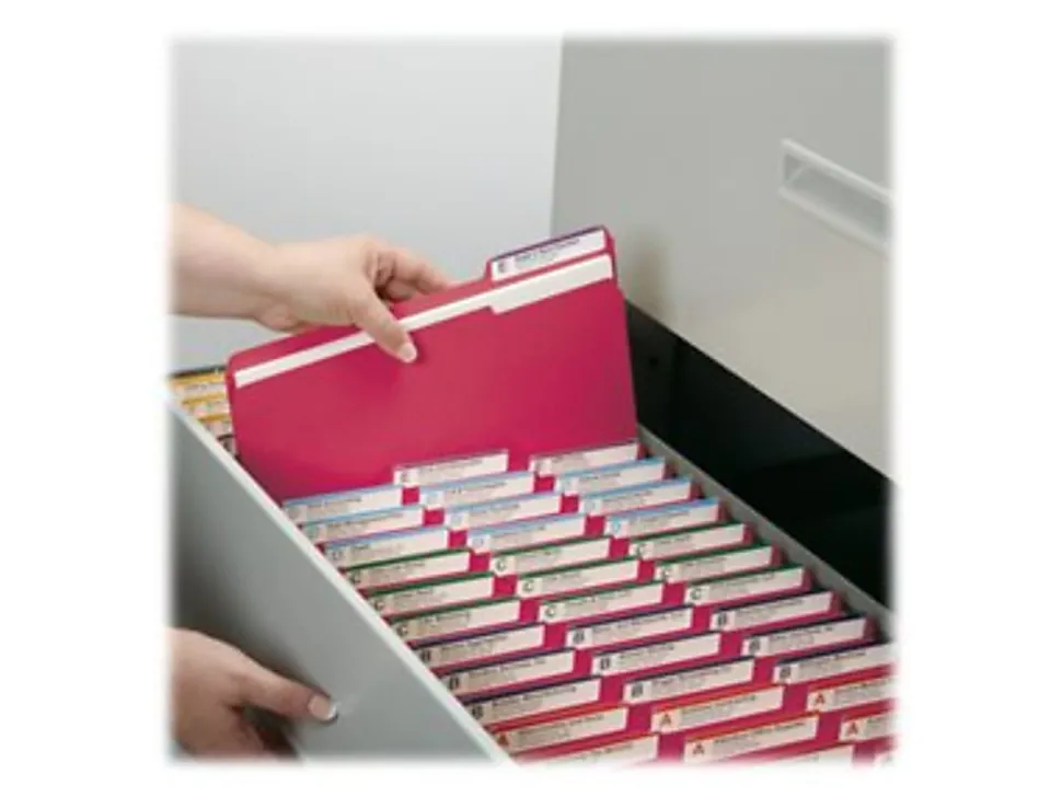 Smead® Color File Folders, Letter Size, 1/3 Cut, Red, Box Of 100 (12743)