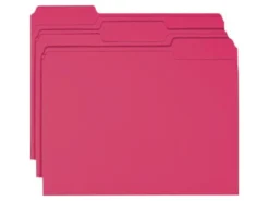 Smead® Color File Folders, Letter Size, 1/3 Cut, Red, Box Of 100 (12743)