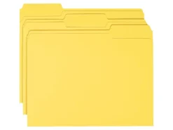 Smead® Color File Folders, Letter Size, 1/3 Cut, Yellow, Box Of 100