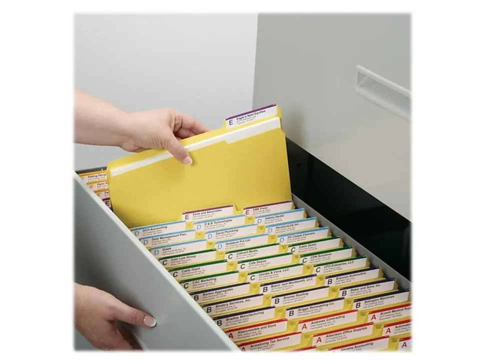 Smead® Color File Folders, Letter Size, 1/3 Cut, Yellow, Box Of 100