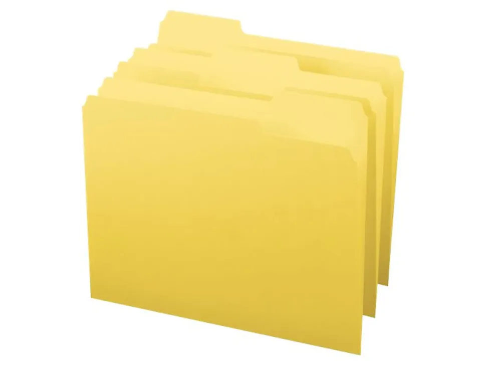 Smead® Color File Folders, Letter Size, 1/3 Cut, Yellow, Box Of 100