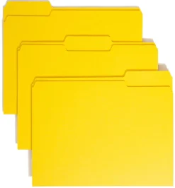 Smead® Color File Folders, Letter Size, 1/3 Cut, Yellow, Box Of 100