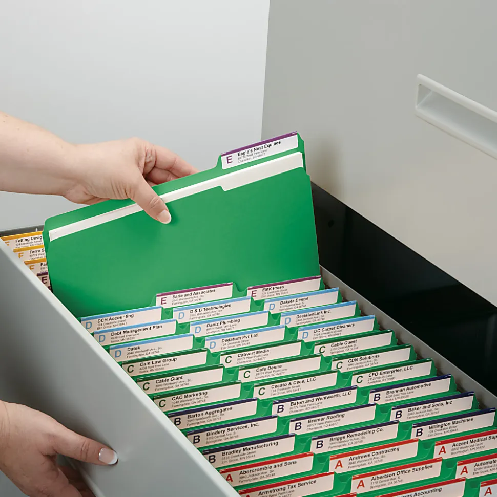 Smead® Color File Folders, Letter Size, 1/3 Cut, Green, Box Of 100 (12143)