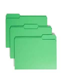 Smead® Color File Folders, Letter Size, 1/3 Cut, Green, Box Of 100 (12143)