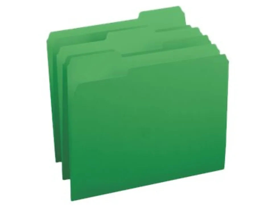 Smead® Color File Folders, Letter Size, 1/3 Cut, Green, Box Of 100 (12143)