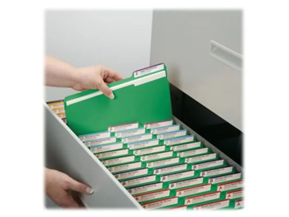 Smead® Color File Folders, Letter Size, 1/3 Cut, Green, Box Of 100 (12143)