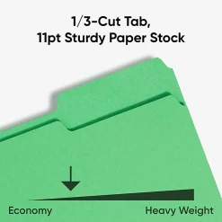 Smead® Color File Folders, Letter Size, 1/3 Cut, Green, Box Of 100 (12143)