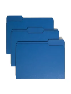 Smead® Color File Folders, Letter Size, 1/3 Cut, Navy, Box Of 100