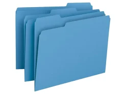 Smead® Color File Folders, Letter Size, 1/3 Cut, Blue, Box Of 100 (12043)