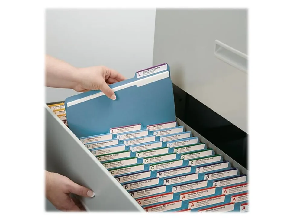 Smead® Color File Folders, Letter Size, 1/3 Cut, Blue, Box Of 100 (12043)