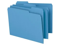 Smead® Color File Folders, Letter Size, 1/3 Cut, Blue, Box Of 100 (12043)